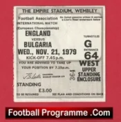 England v Bulgaria 1979 – Football Ticket