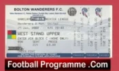 Bolton Wanderers v Manchester United 2002 – Football Ticket