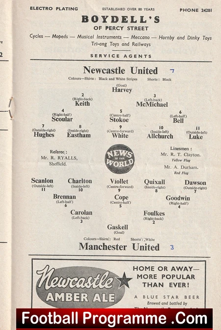 Newcastle United v Manchester United 1960 - Man Utd - Image 2