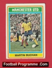 Manchester United Martin Buchan Autographed Signed Football Card Man Utd