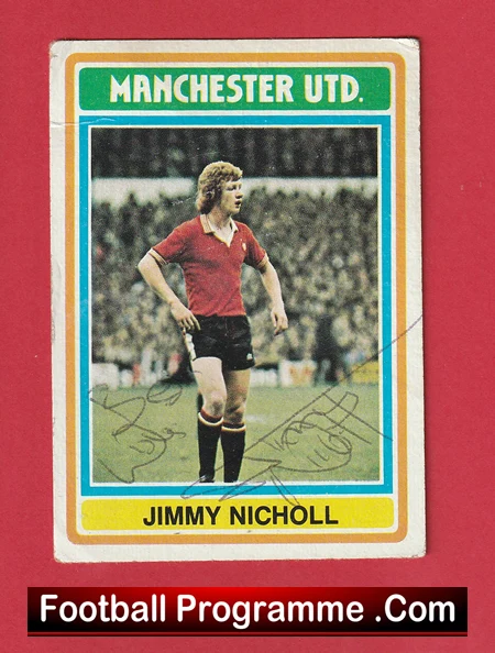 Manchester United Jimmy Nicholl Autographed Signed Football Card - Image 2