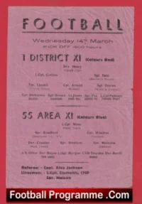 Army Football 1 District v 55 Area 1940s – War Time Football