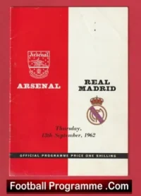 Arsenal v Real Madrid 1962 – Official Football Programmes