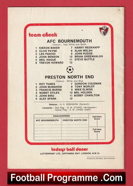 Bournemouth v Preston North End 1975 - Bobby Charlton - Image 3