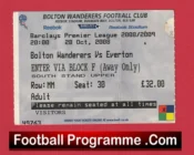 Bolton Wanderers v Everton 2008 – Football Ticket