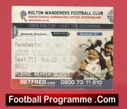 Bolton Wanderers v Manchester United 2000's ? - Football Ticket - football memorabilia