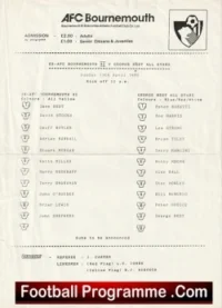 Bournemouth v George Best All Stars 1986 – George Best