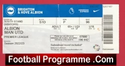 Brighton v Manchester United 2023 - Match Ticket - football memorabilia