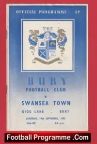 Bury v Swansea Town 1953