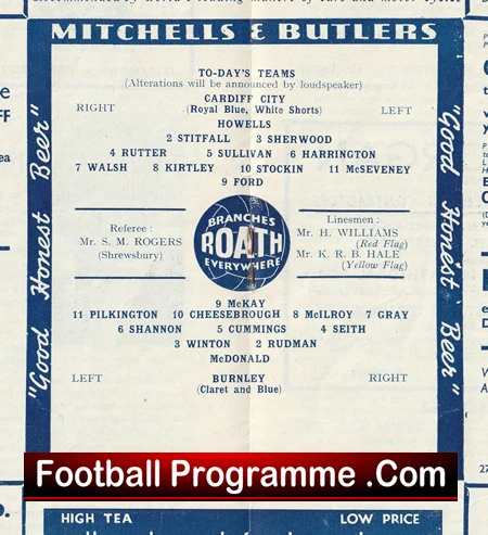 Cardiff City v Burnley 1955 - 1950s - Image 2