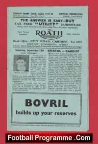 Cardiff Rugby v Bristol 1947 – 1940s Rugby Programme