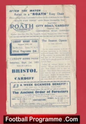 Cardiff Rugby v Bristol 1951 – 1950s Rugby Programmes