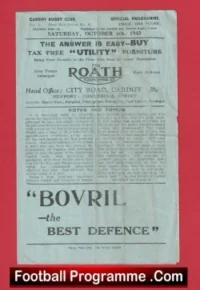 Cardiff Rugby v Newport 1945 – 1940’s Rugby Programme