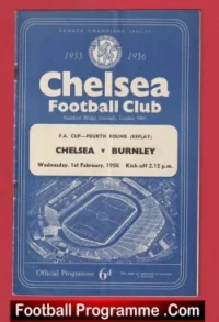 Chelsea v Burnley 1956 – FA Cup Replay