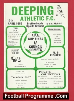 Deeping Athletic v Council Comets 1983 - Cup Final - football programme