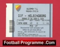 DIF v Helsinborg 2008 – Football Ticket