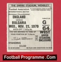 England v Bulgaria 1979 – Football Ticket