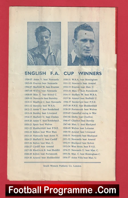 England v Czechoslovakia 1958 - Pirate U23 Norwich City Bobby Charlton - Image 3