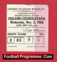 England v Czechoslovakia 1966 – Football Match Ticket