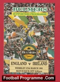 England v Ireland 1991 – Supporters Programme Bryan Robson