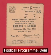 England v Mexico 1961 – Football Ticket Sir Bobby Charlton Hatrick