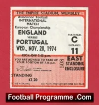 England v Portugal 1974 – Football Match Ticket