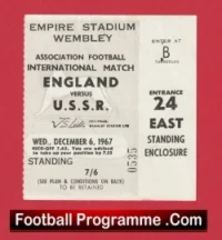 England v Russia 1967 – Match Ticket