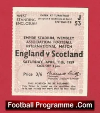England v Scotland 1959 – Match Ticket Wembley