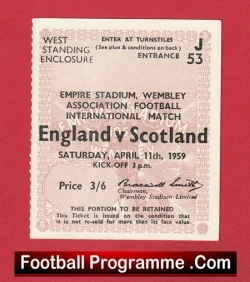England v Scotland 1959 - Match Ticket Wembley - football memorabilia