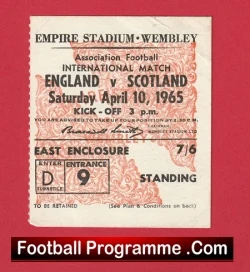 England v Scotland 1965 - Football Ticket Wembley - football memorabilia