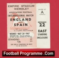 England v Spain 1967 – Football Ticket