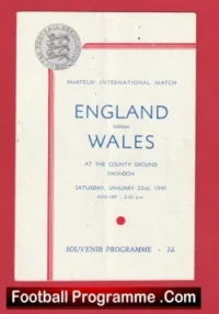 England v Wales 1949 – Amateur International at Swindon