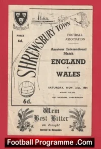 England v Wales 1964 – Amateur International 1964 Shrewsbury