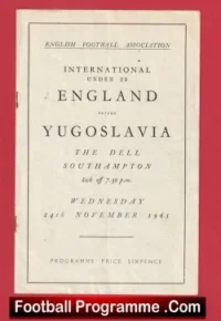 England v Yugoslavia 1965 U23 at Southampton