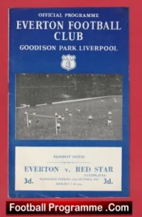 Everton v Red Star 1957 – Yugoslavia Football Team