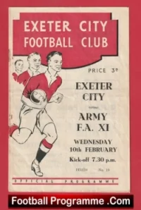 Exeter City v Army FA XI 1954