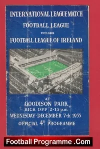 Football League v Ireland Football League 1955 – at Everton