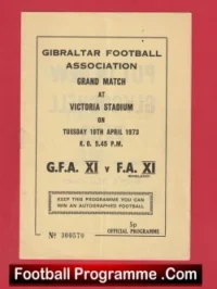 Gibralta FA v FA XI 1973 – Victoria Ground Stoke Banks