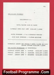 Gillingham v Matra Racing Club De Paris 1988 – Pre Season Friendly