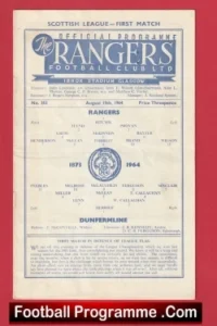 Glasgow Rangers v Dunfermline Athletic 1964 + Alex Ferguson
