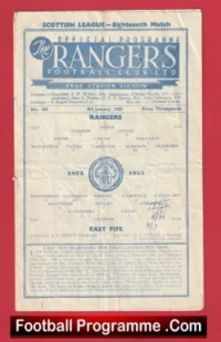 Glasgow Rangers v East Fife 1955 – Scotland