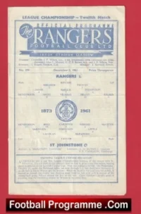 Glasgow Rangers v St Johnstone 1961 – Alex Ferguson Footballer