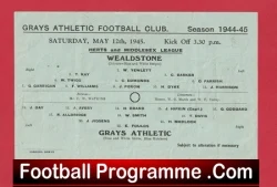 Grays Athletic v Wealdstone 1945 - Herts Middlesex 1940s - football programme