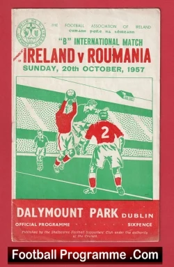 Ireland v Romania 1957 - 1950s - football programme