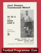 Jack Stamp Testimonial Derby County 1970 plus George Best + Charlton