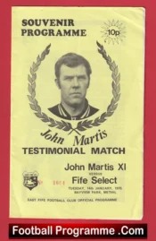 John Martis Testimonial Benefit Match Fife 1975 + Bobby Charlton
