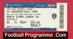 Leeds United v Huddersfield Town 2009 - Football Ticket - football memorabilia