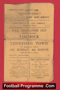 Limerick v Longford Town 1950s – Ireland – to clear