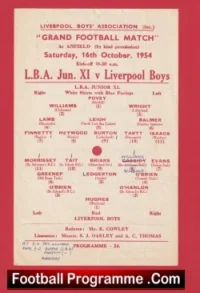 Liverpool Boys v LBA Jun 1954 – Evans