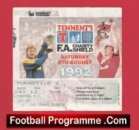 Liverpool v Leeds United 1992 – Eric Cantona Charity Shield Match Ticket